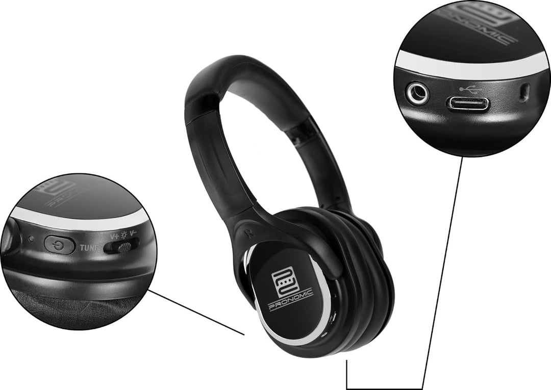 Pronomic SCBS-41 USB-C Silent Disco V2 Band Set - 1 Sender und 4 Funk Kopfhörer - 3 Kanäle mit separ