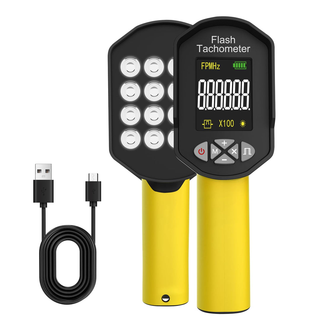 Digitales LED Stroboskop, Drehzahlmesser 60-100000RPM, Wiederaufladbarer Handdrehzahlmesser, Berühru