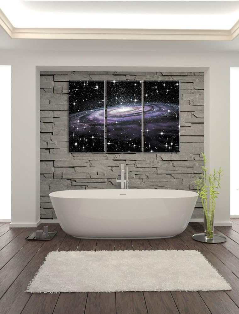 Pixxprint Spiralgalaxie im Weltall als Leinwandbild/Grösse: 3 Teilig (120x80) cm/Wandbild/Kunstdruck