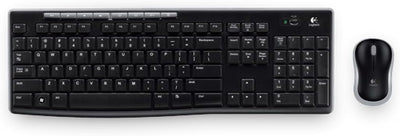 Logitech MK270 Kabelloses Set mit Tastatur und Maus für Windows, Griechisches Layout - Schwarz