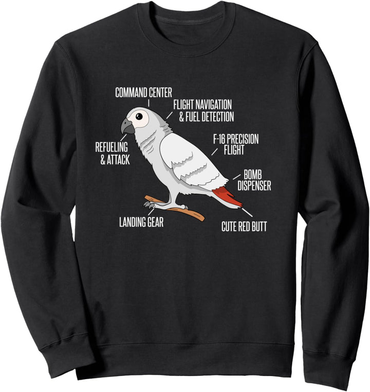 Anatomie Afrikanischer Papagei I Vogel I Papagei Sweatshirt