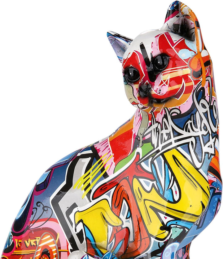 Casablanca - Figuren Deko Katze - Pop Art - Katzen Geschenke - Skulptur - Höhe 29 cm - Breite 21 cm