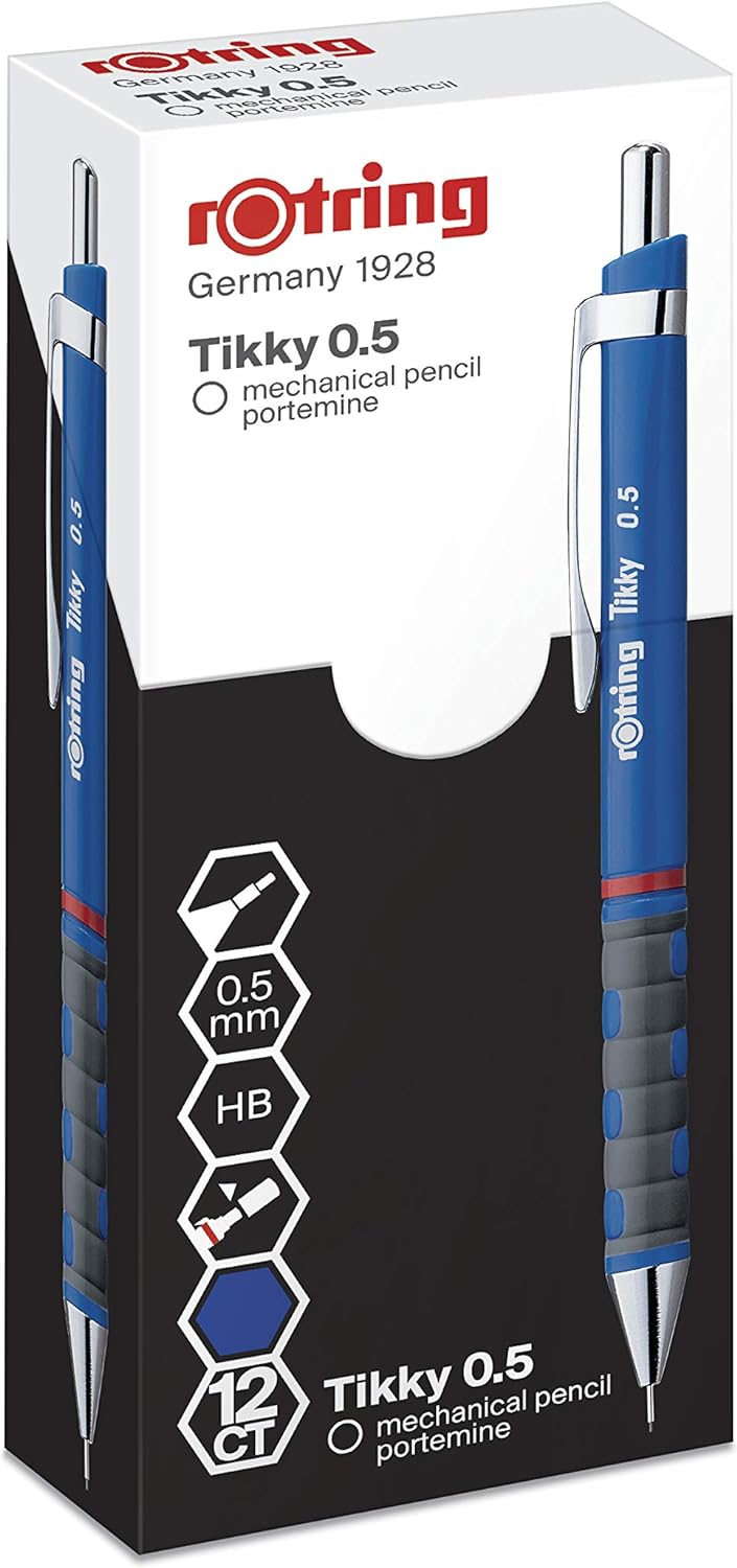rOtring Tikky Druckbleistift farblich gekennzeichnet | 0,5 mm | Blaue Schaft | 12er-Box Blue 1 stück