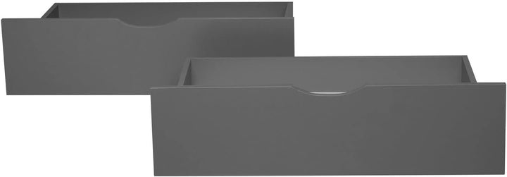 Homestyle4u Bettkasten Aufbewahrung mit Rollen Holz Grau 2er Set Bett Schublade Schubkästen 2 Stück,