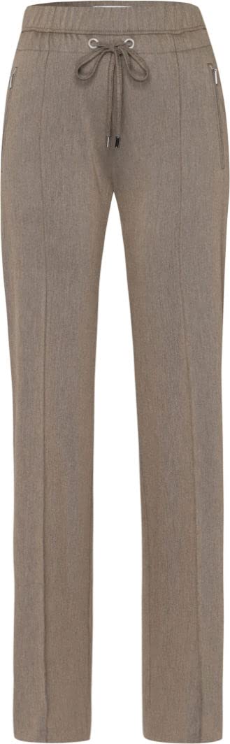 Damen Style Peggy Flared Sportive Fishgrat Slim Hose 40 Camel Brown, 40 Camel Brown
