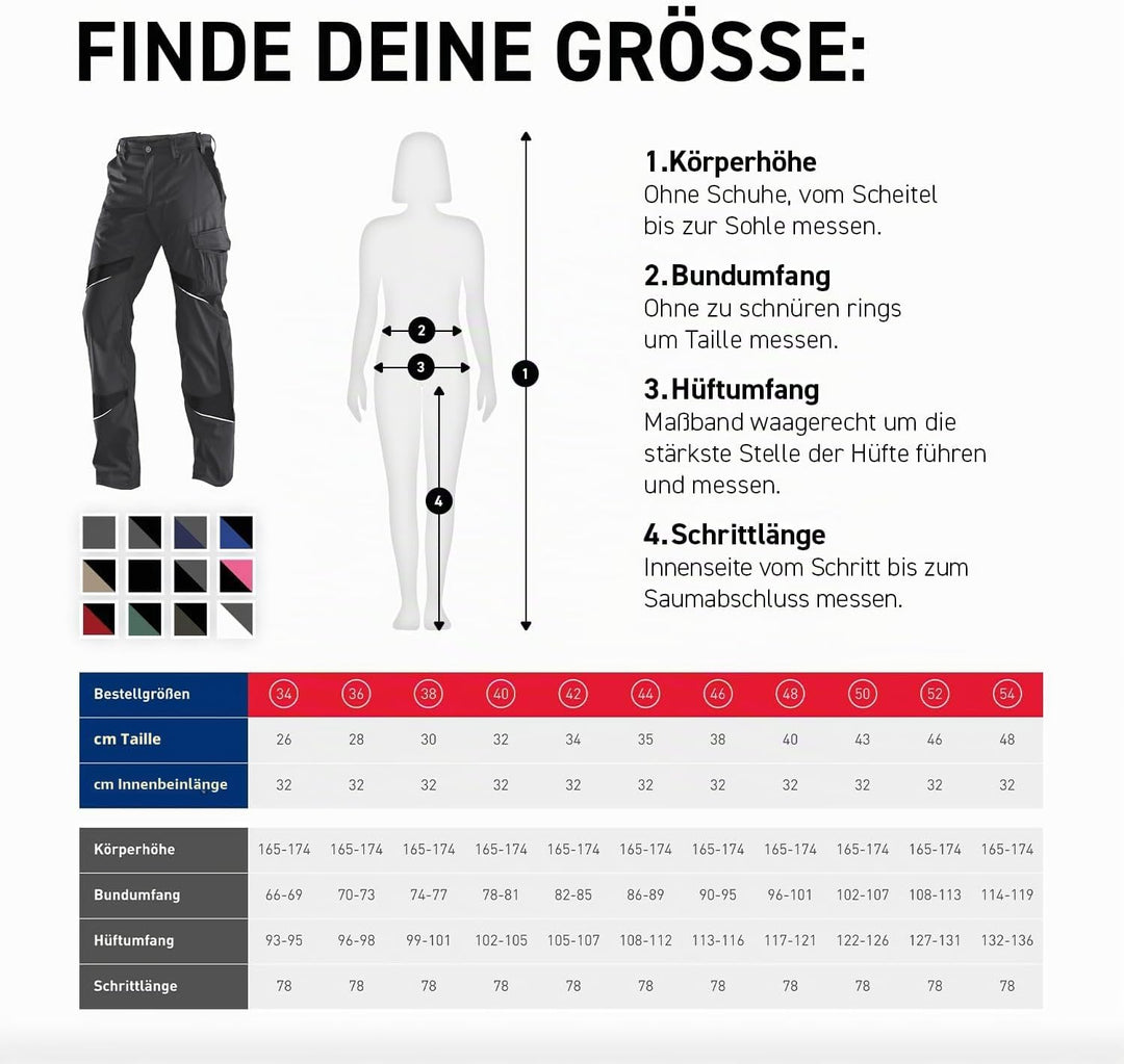 KÜBLER Workwear KÜBLER ACTIVIQ Damen-Arbeitshose schwarz/anthrazit Schwarz/Anthrazit 54, Schwarz/Ant
