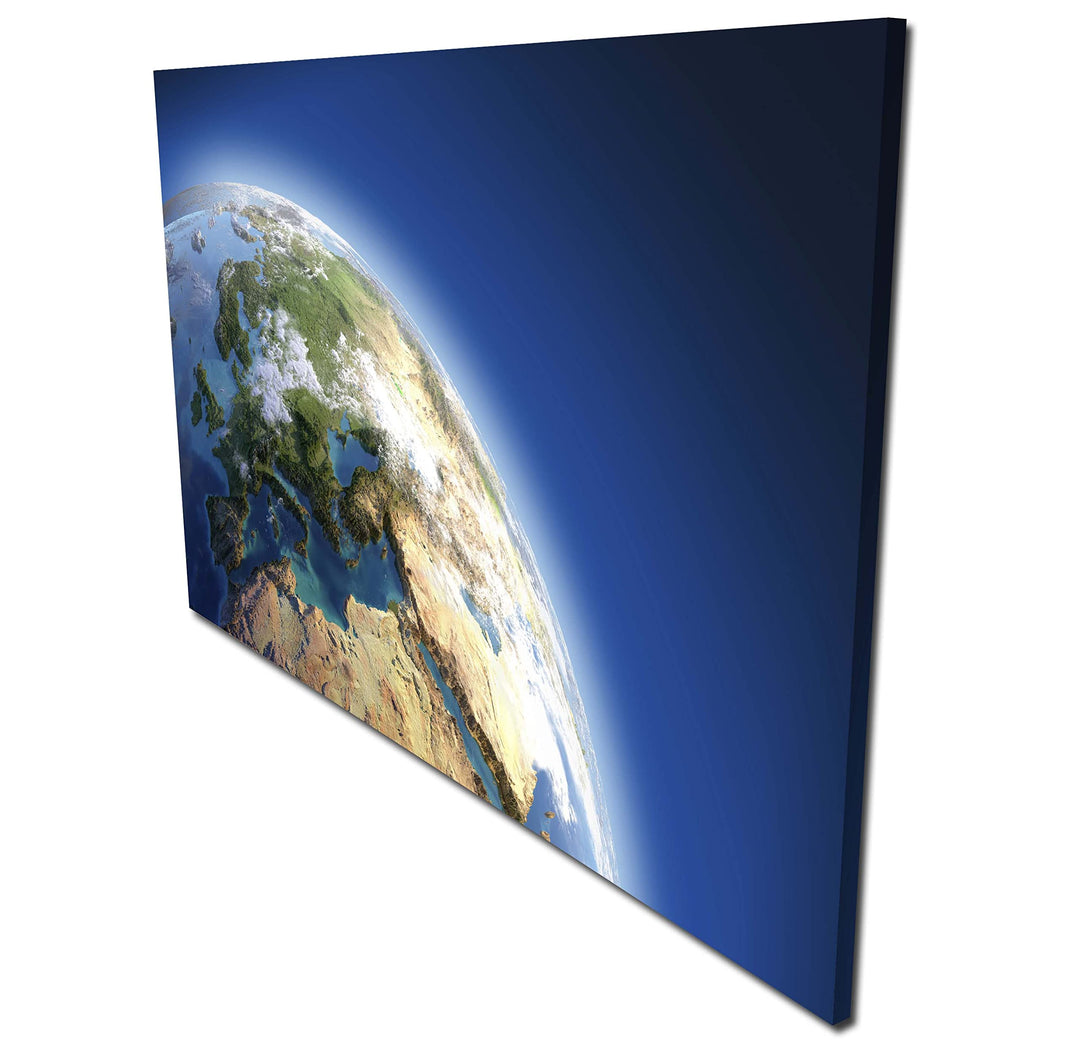 wandmotiv24 Garderobe Blauer Planet Querformat - 69x40 (BxH) - Leinwand Wandgarderobe, inklusive Gar