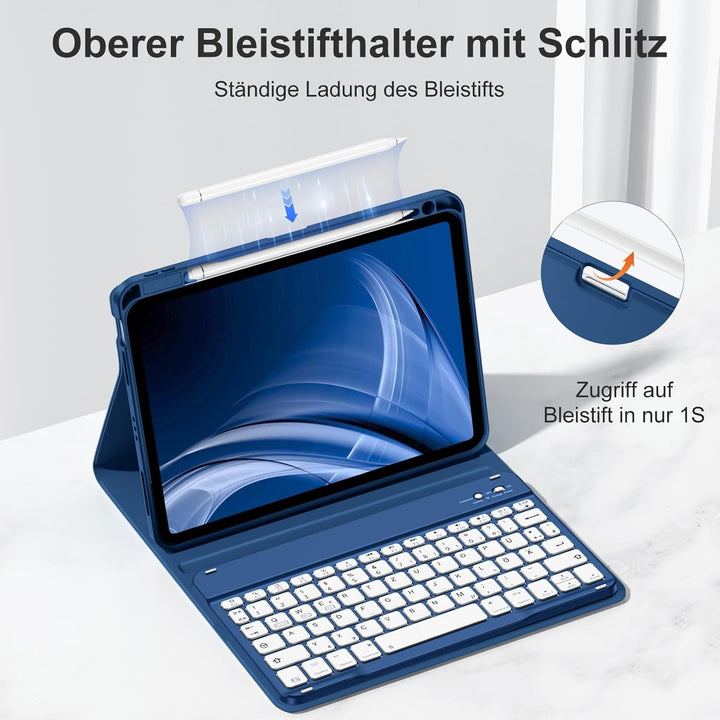 Hülle mit Tastatur für iPad Air 11 Zoll M3 2025 M2 2024/Air 5 Generation 2022 4 Gen 2020 10,9 Zoll,