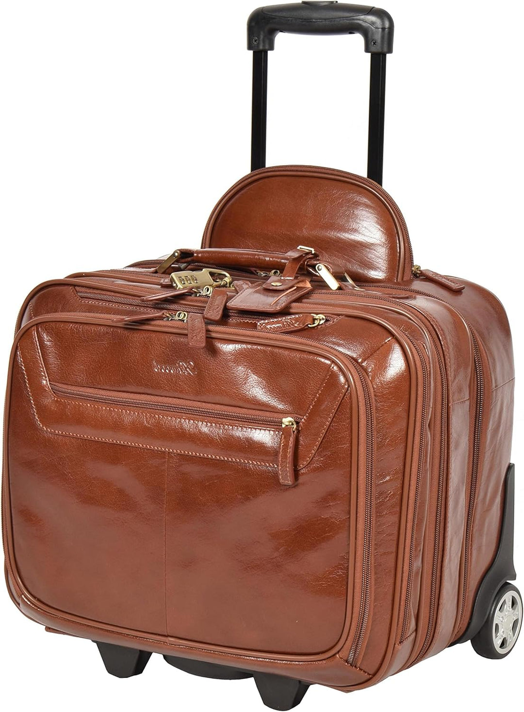 Echtes Kastanie Leder Pilotenkoffer Trolley Laptop Geschäft Reise Wochenende Kabine Tasche AL1