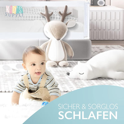 Kids Supply Bettgitter [150x80 cm]- Sicheres & höhenverstellbares Bettschutzgitter [70-90 cm]- Rausf