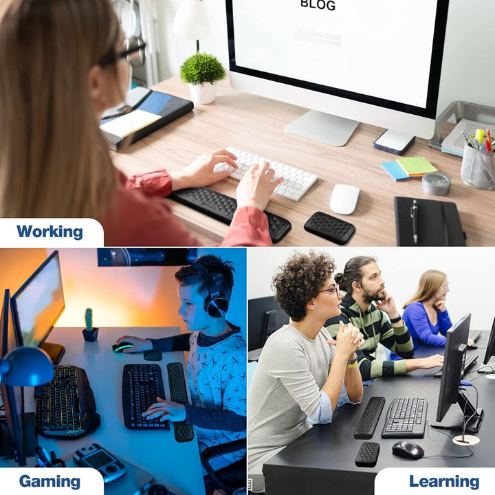 Giecy Handballenauflage Tastatur und Maus Set, weiche Memory Foam Ergonomische handgelenkauflage Set