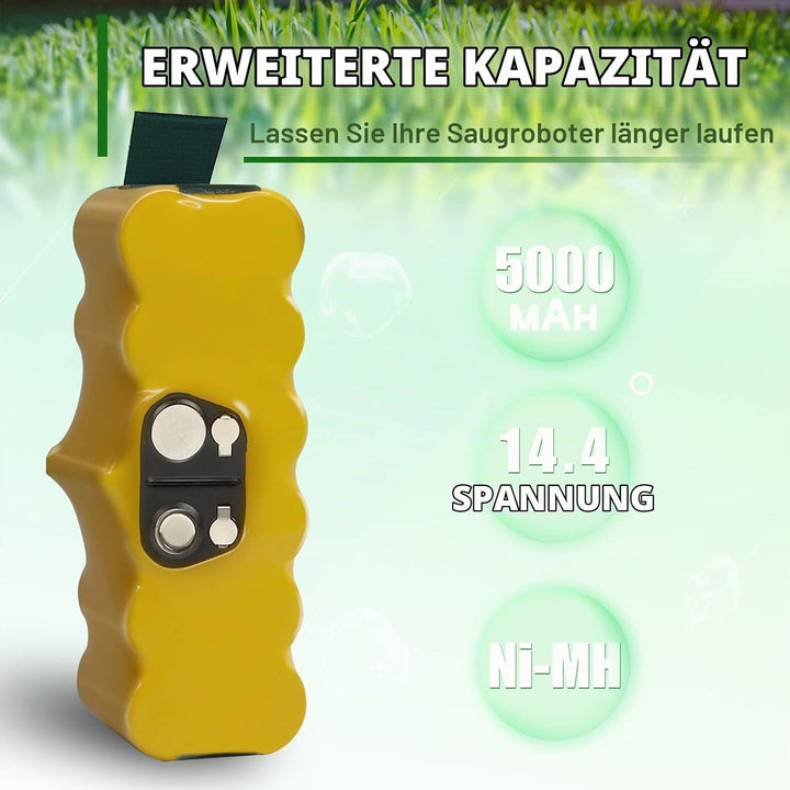 5000mAh Ersatzakku für iRobot Roomba 14,4V 500 600 800 800 900 510 530 532 535 540 550 560 562 570 5