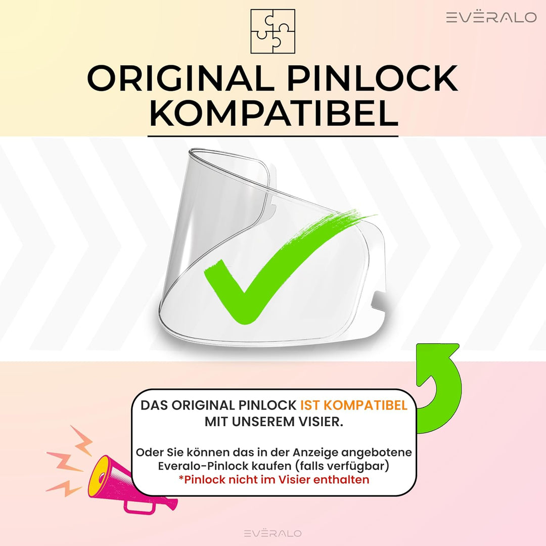 Everalo Kompatibel mit Shark Skwal 2 Visier - Spartan - Spartan 1.2 - Skwal - D Skwal - Helmvisier V