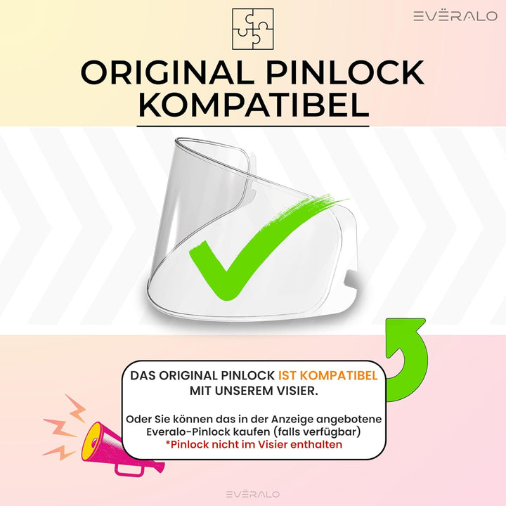 Everalo Kompatibel mit Shark Skwal 2 Visier - Spartan - Spartan 1.2 - Skwal - D Skwal - Helmvisier V