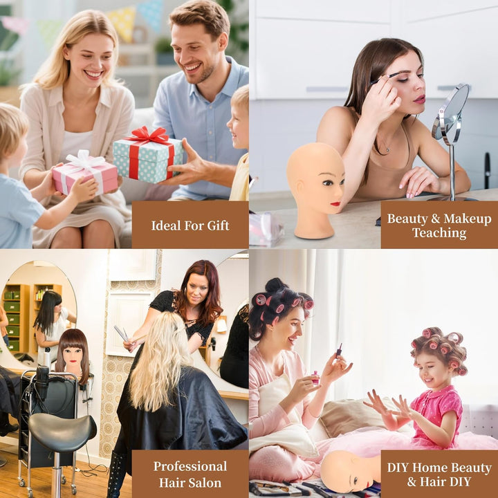 Schaufensterpuppenkopf, Puppenkopf, Silikon-Schaufensterpuppenkopf, Make-up-Training, Glatze, Schauf