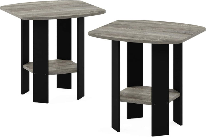 Furinno Simple Design Beistelltisch, holz, Französische Eiche grau, 50.8 x 50.8 x 49.78 cm 2er Set F