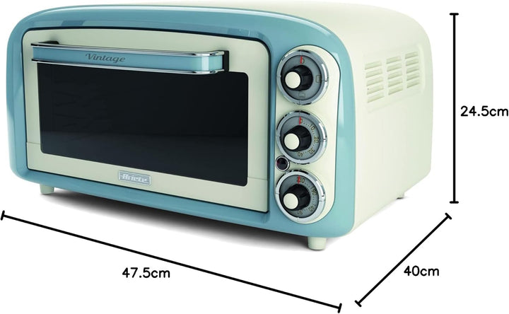 Ariete Vintage-Ofen 979, Retro Elektrobackofen mit 3 Backpositionen, 30 cm Pizzaofen, Max. Temperatu
