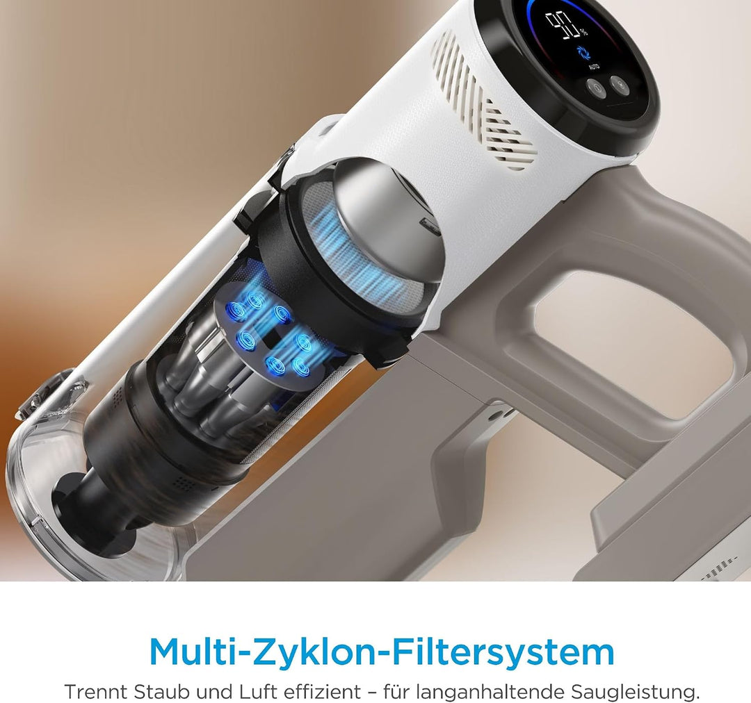 Midea P9 Akku Staubsauger, kabelloser Stielstaubsauger 550 W, bis zu 37 kPa, bis zu 60 Min. Laufzeit