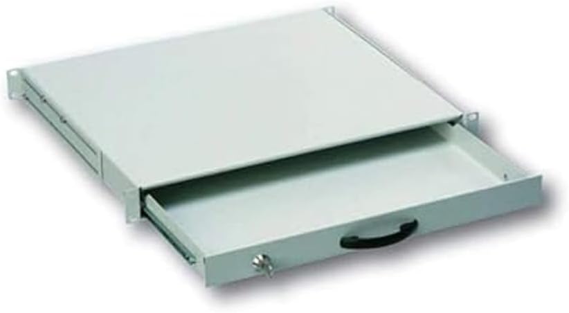 DIGITUS Professional 1HE Tastatureinschub, 19" (485mm), abschliessbar, Grau Grau 1 HE Single, Grau 1