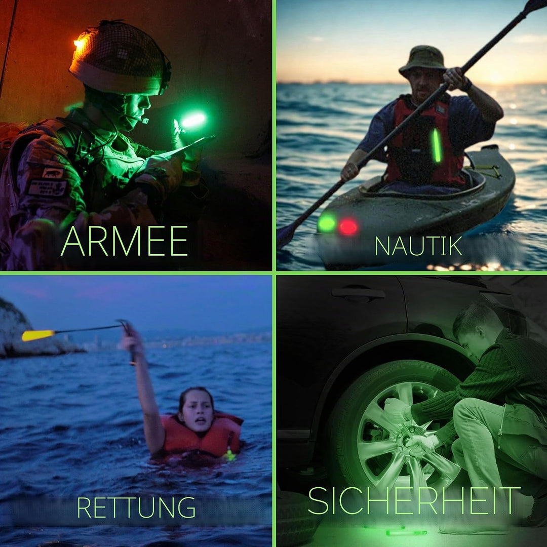 Cyalume SnapLight Knicklichter in Gelb (10-er Pack) - 15 cm Glow Sticks mit Haken am Ende - ultra he