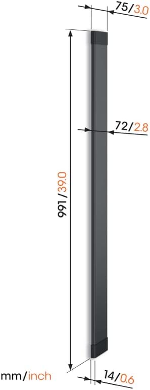 Vogels TVA 7000 Kabelkanal Schwarz, Bis zu 6 Kabel, Minimalen Abstand zur Wand nur 1.4 cm, Länge von