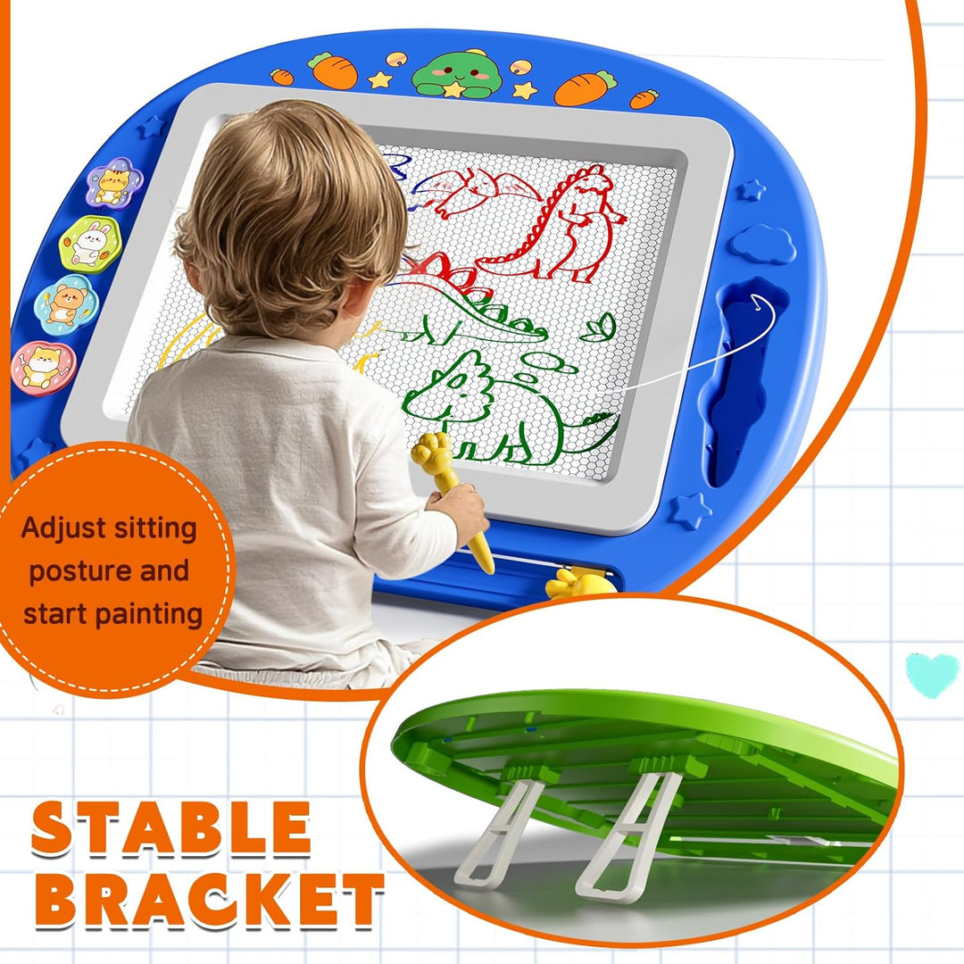 XL Magnetische Zaubertafel für Kinder, Maltafel mit Stempel & Stift, Lernspielzeug & Reisegrösse, Ge