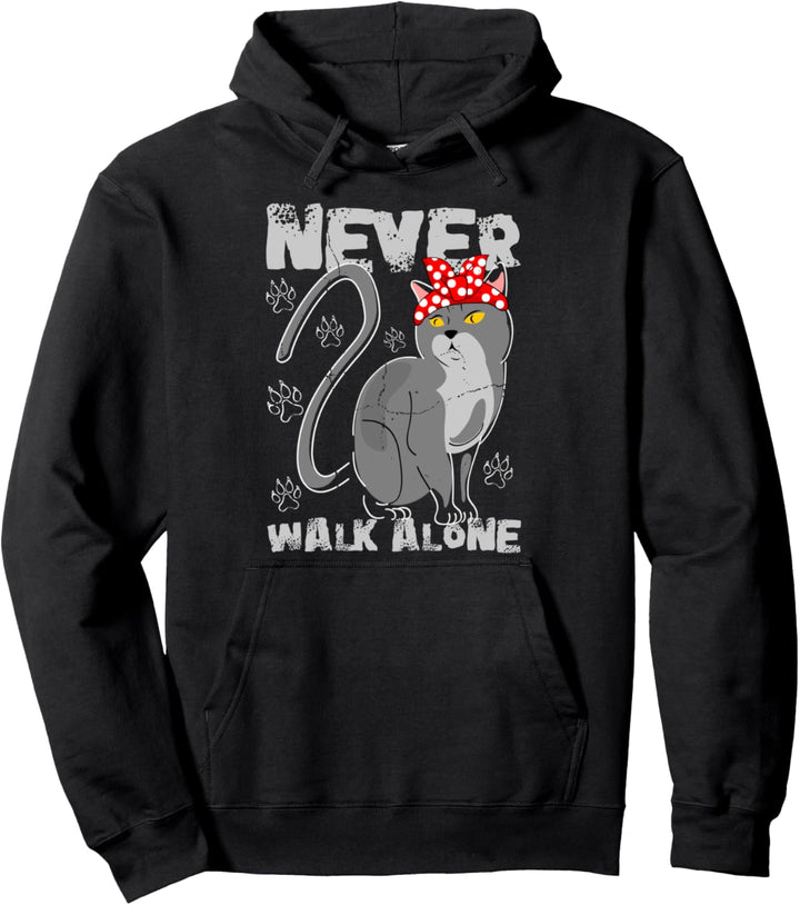 Never walk alone Katze Pfoten Norwegische Waldkatze Kater Pullover Hoodie