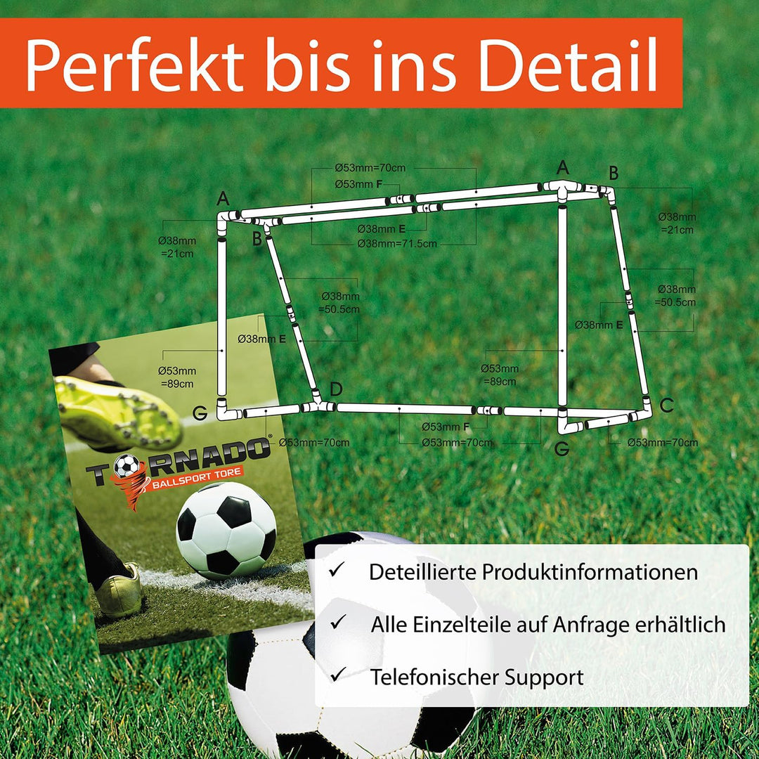 Tornado | 100PRO Coach Kinder Fussballtraining Set mit einem Fussballtor 104 x 88 cm aus uPVC Kunsts