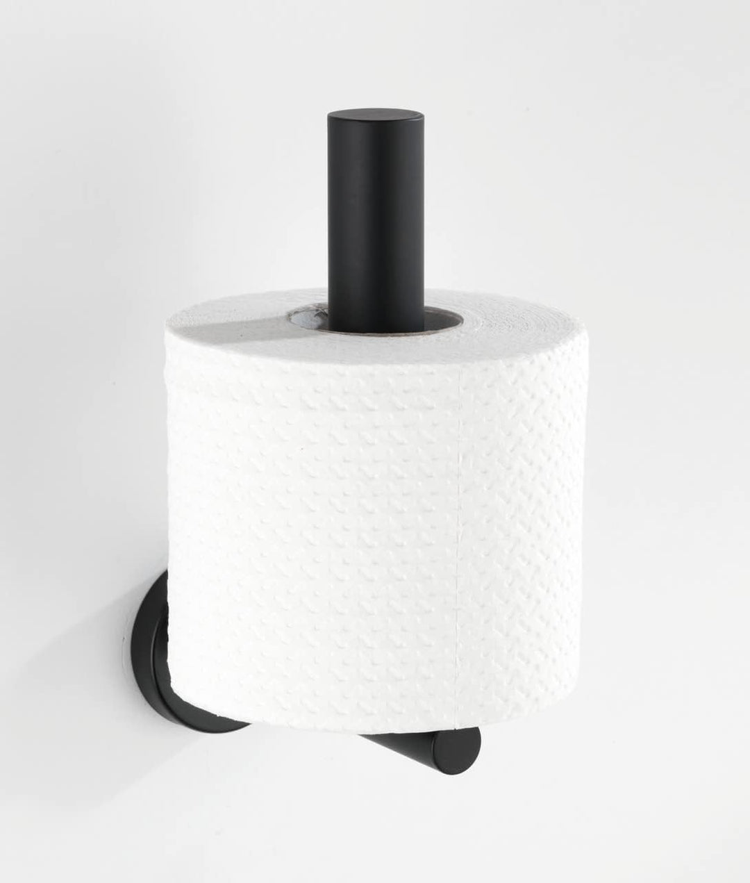 WENKO Ersatzrollenhalter Mod. Bosio Black, Wandhalter für Toilettenpapier aus Edelstahl, matt lackie