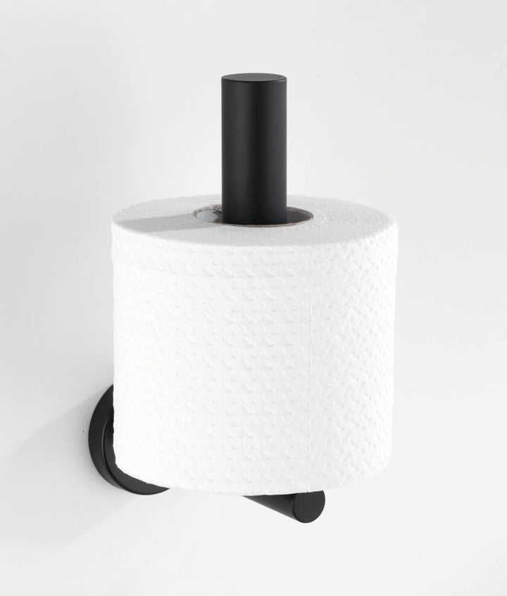 WENKO Ersatzrollenhalter Mod. Bosio Black, Wandhalter für Toilettenpapier aus Edelstahl, matt lackie