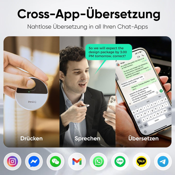 Sprachübersetzer Gerät, Echtzeit-Übersetzung Sprache, Sprachübersetzer 140+ Sprachen, Offline Überse