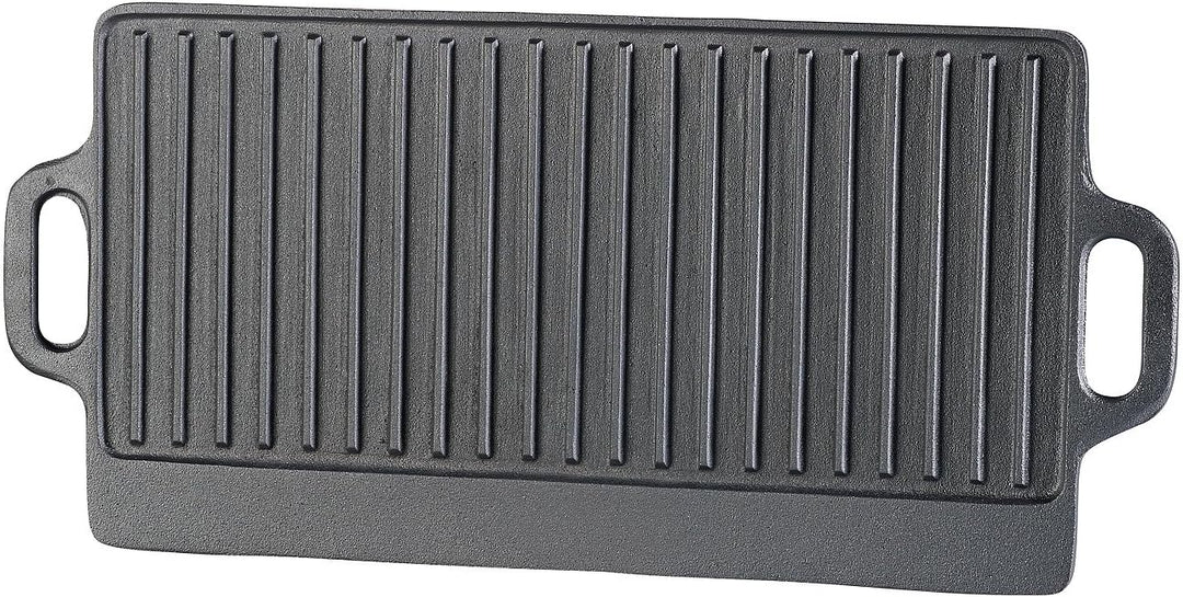 Rosenstein & Söhne Gussplatte: Gusseiserne Wende-Grillplatte für Ofen, Herd und Grill, 51 x 23,5 cm