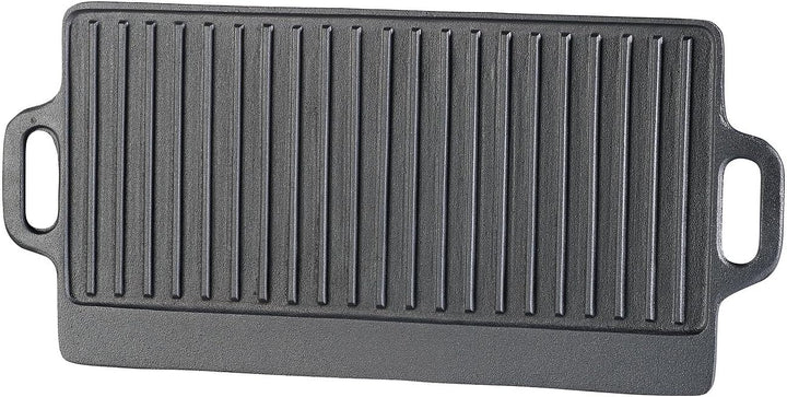Rosenstein & Söhne Gussplatte: Gusseiserne Wende-Grillplatte für Ofen, Herd und Grill, 51 x 23,5 cm