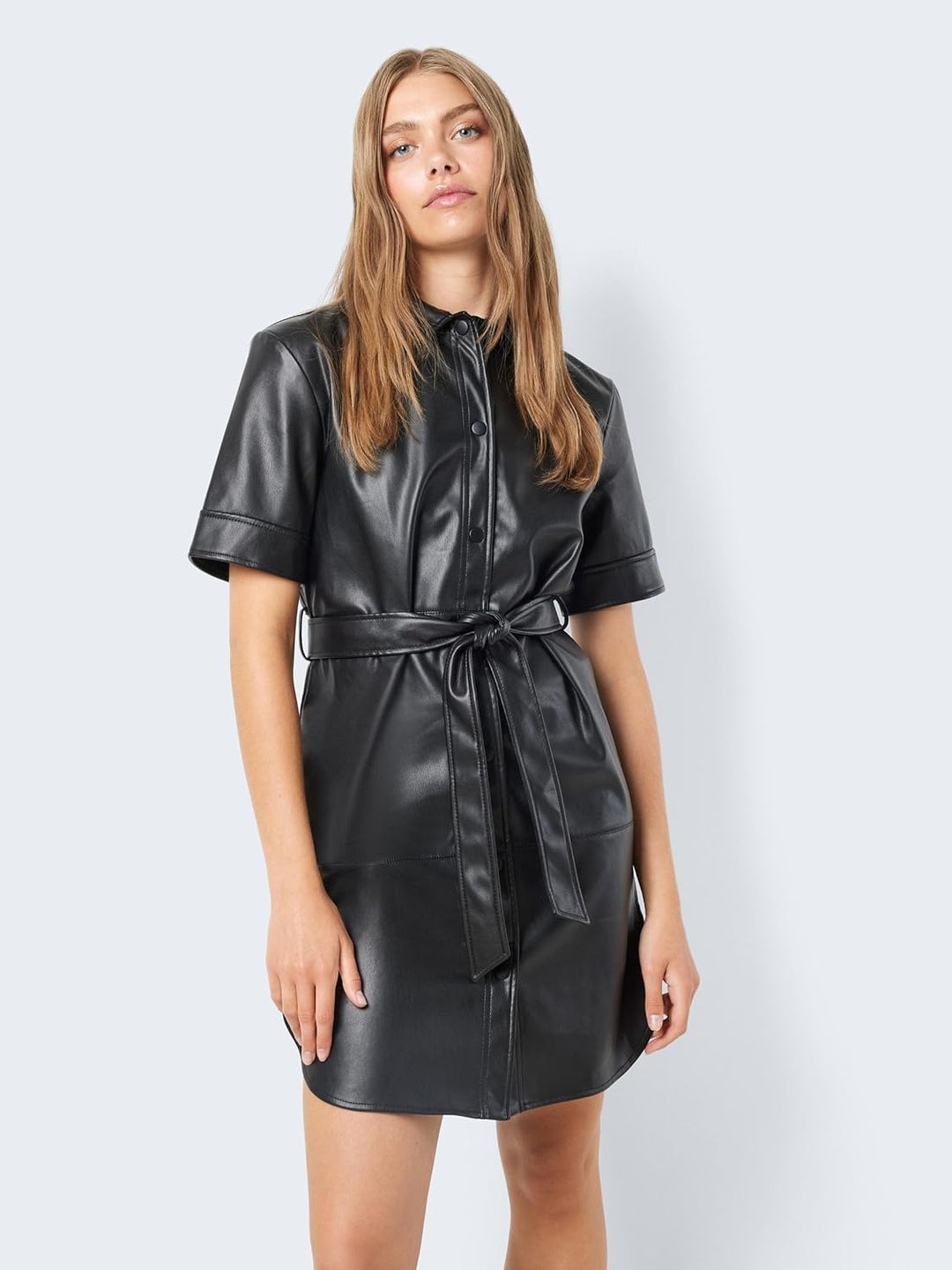 MAMALICIOUS Damen Nmandy Pu 2/4 Shirtdress Noos S Schwarz, S Schwarz