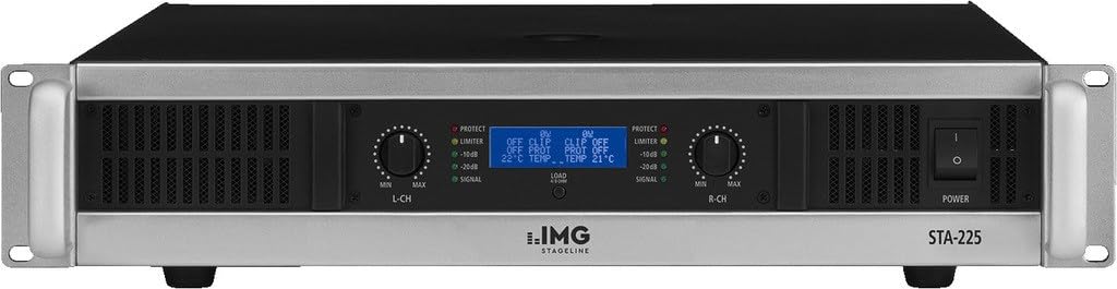 IMG STAGELINE STA-225 Stereo PA-Verstärker mit integriertem Limiter schwarz/silber
