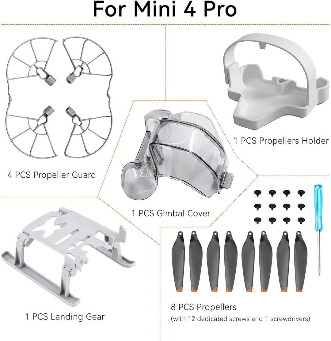 Mini 4 Pro Zubehör Kit Propeller Propellerschutz Landefüsse Erweiterte Fahrwerk Landegestell Propell
