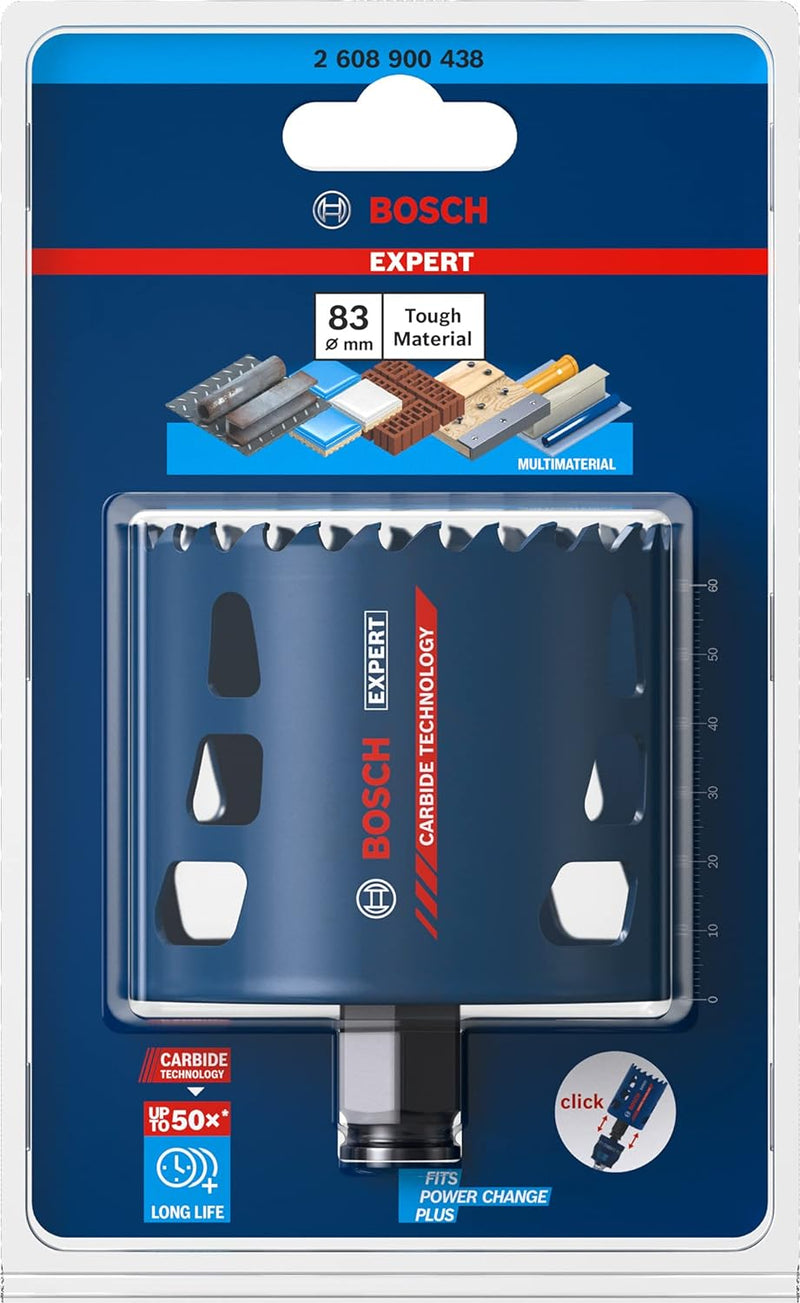 Bosch Accessories 1x Expert Tough Material Lochsäge (für Holz mit Metall, Ø 83 mm, Zubehör Schlagboh