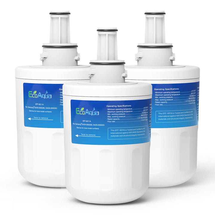 EcoAqua EFF-6011A Kühlschrankwasserfilter Kompatibel mit Samsung DA29-00003G, HAFCU1/XAA, HAFIN2/EXP