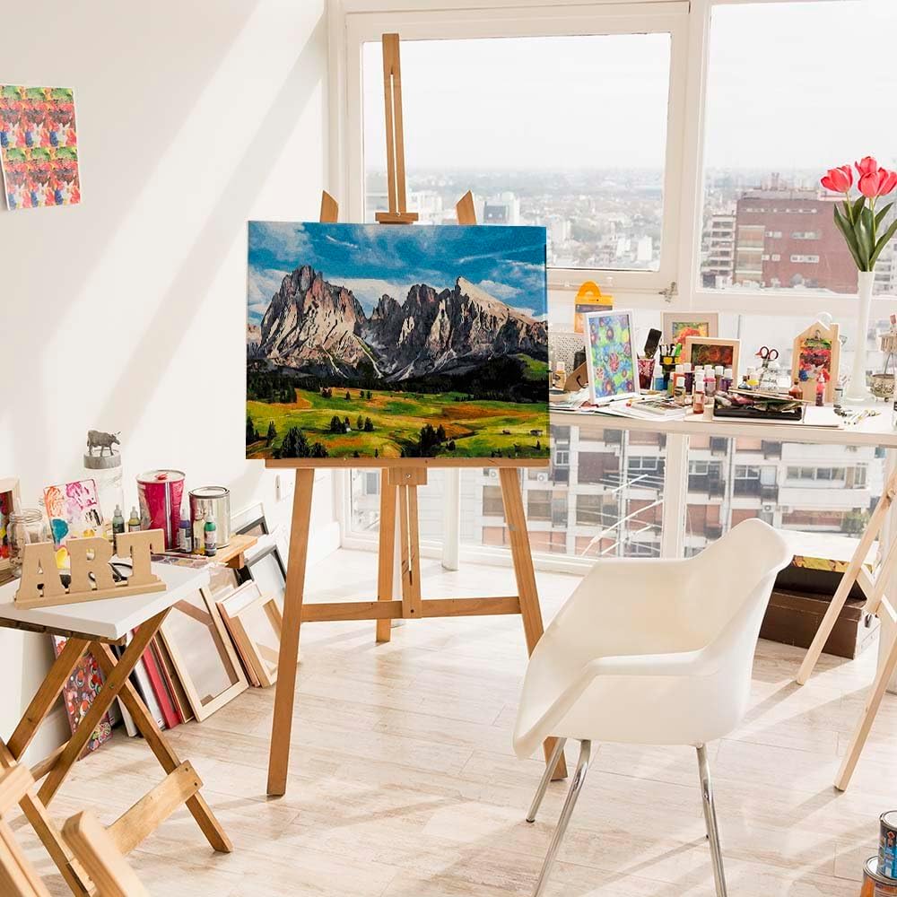 Artnapi Malen nach Zahlen Erwachsene mit Rahmen | DIY Handgemalt | Tal in den Bergen | Kit für Anfän