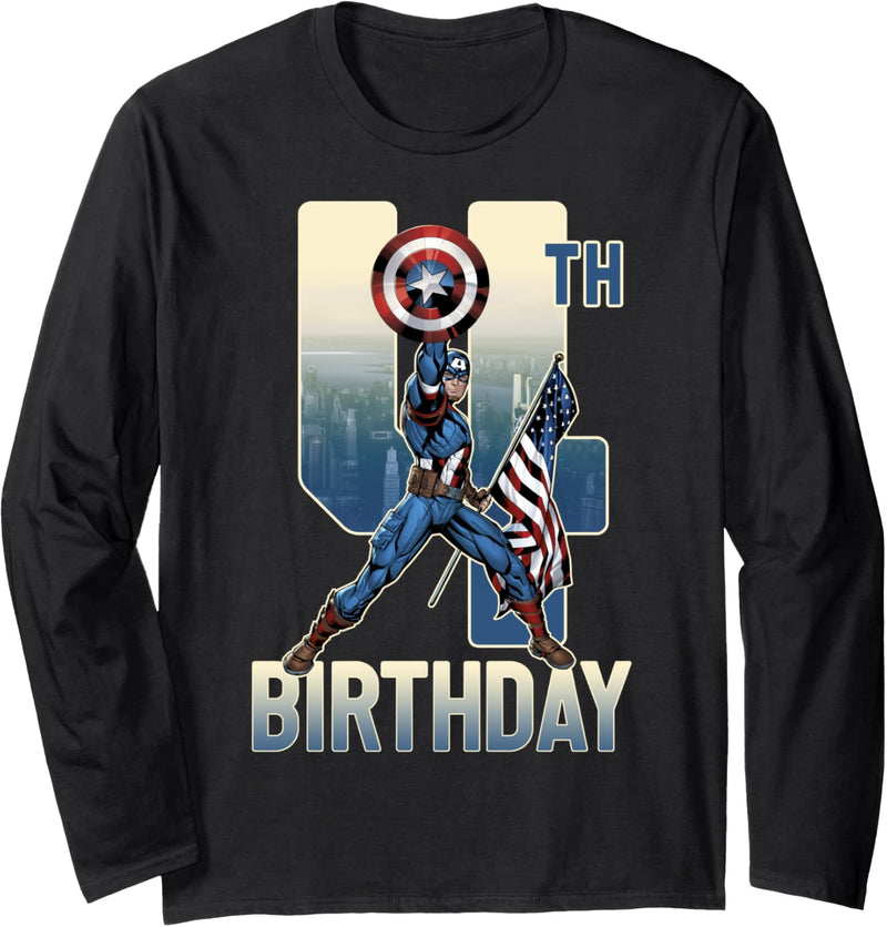Marvel Captain America 4th Birthday Langarmshirt
