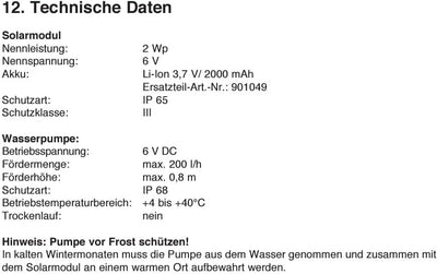 Solar Gartenbrunnen mit Vogelpaar und LED Beleuchtung - Vogeltränke - Solarmodul 2 Wp - Akku 3,7V/ 2