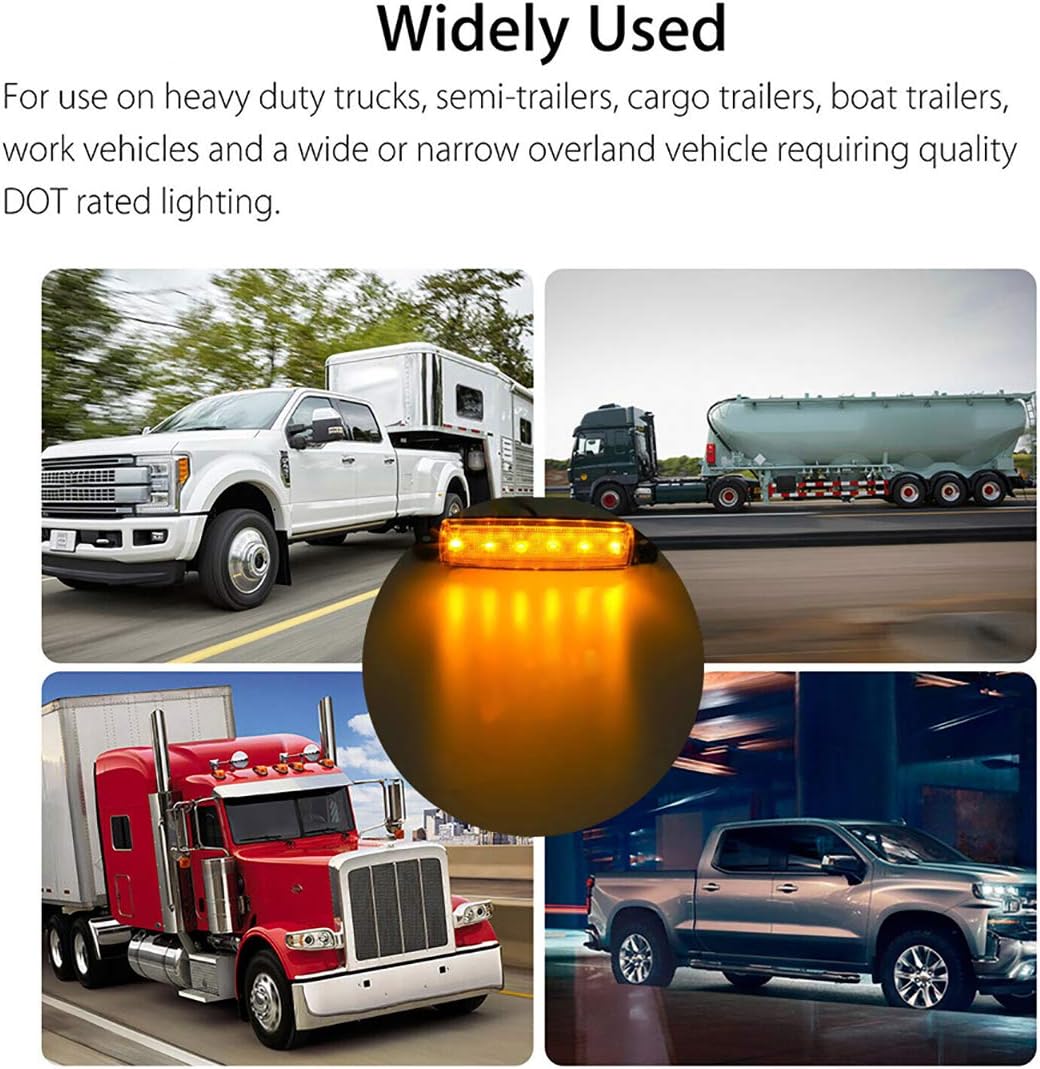 KYYET DC 24 V LED-Seitenmarkierungsleuchten, 6 LEDs, 2835 SMD-Abstand, für LKW, Anhänger, Wohnmobil,
