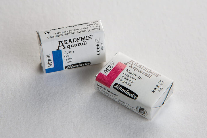 Schmincke – Akademie Aquarell Farbkasten, Vollsortiment 24 x 1/1 Näpfchen, 75 425 097, Metallkasten,
