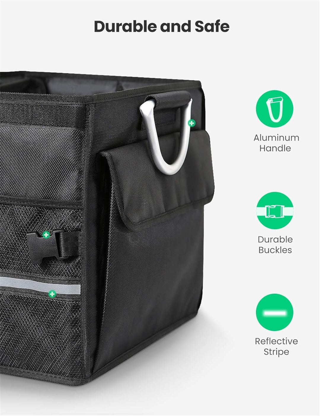 UGREEN Kofferraum Organizer Auto mit Deckel 55L Klappbox Faltbar Wasserdicht Kofferraumtasche Auto O