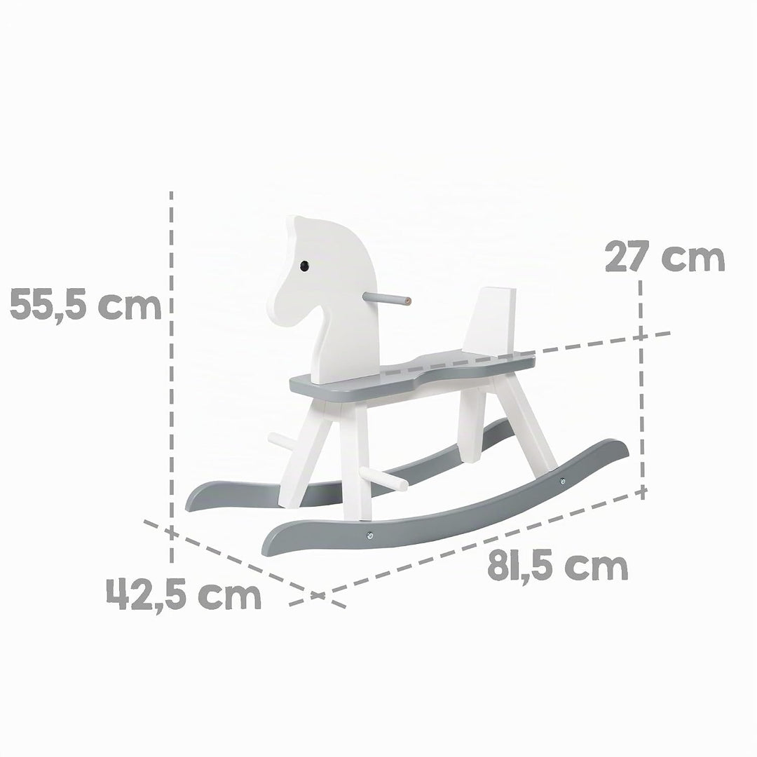 roba Schaukelpferd, Schaukeltier Massivholz, weiss/grau, mitwachsend, Schutzring abnehmbar, ab 1 Jah