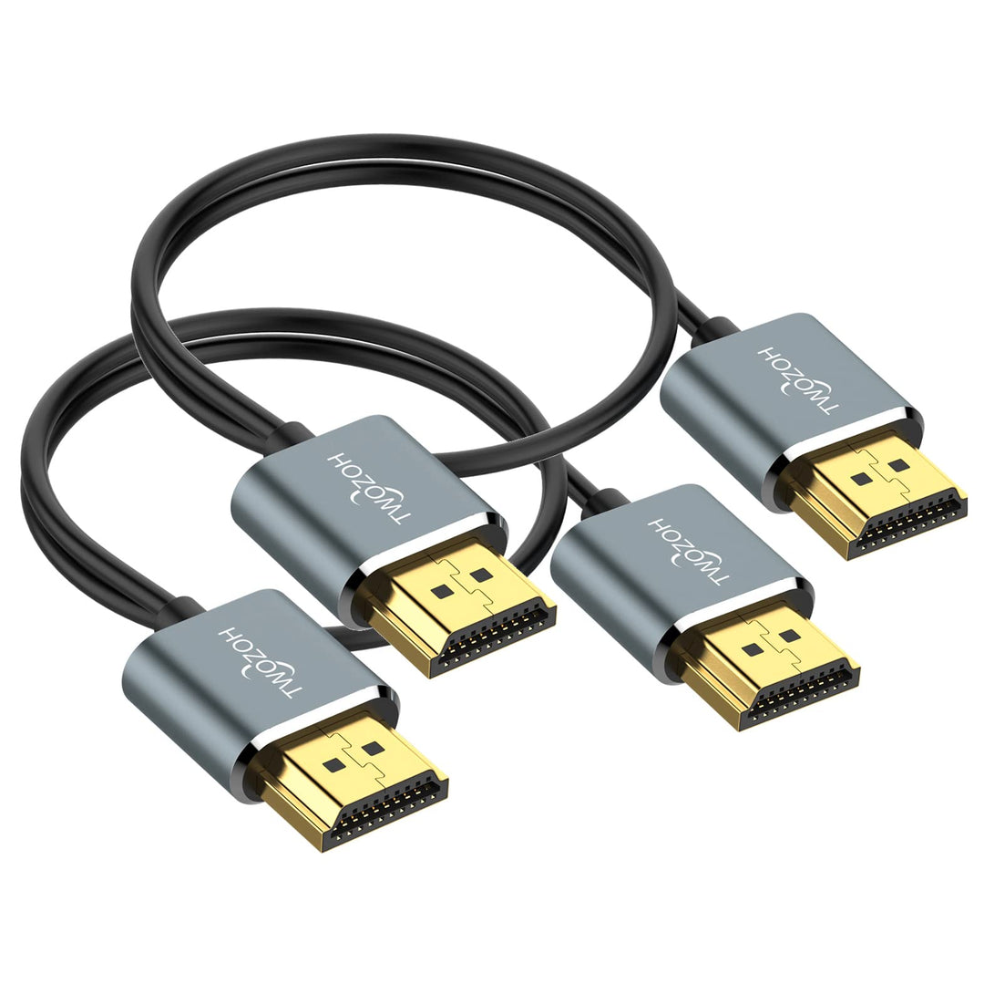 Twozoh Flexibles und Schlankes HDMI Kabel 10M 2 Stück, Ultradünnes HDMI Kabel unterstützt High Speed