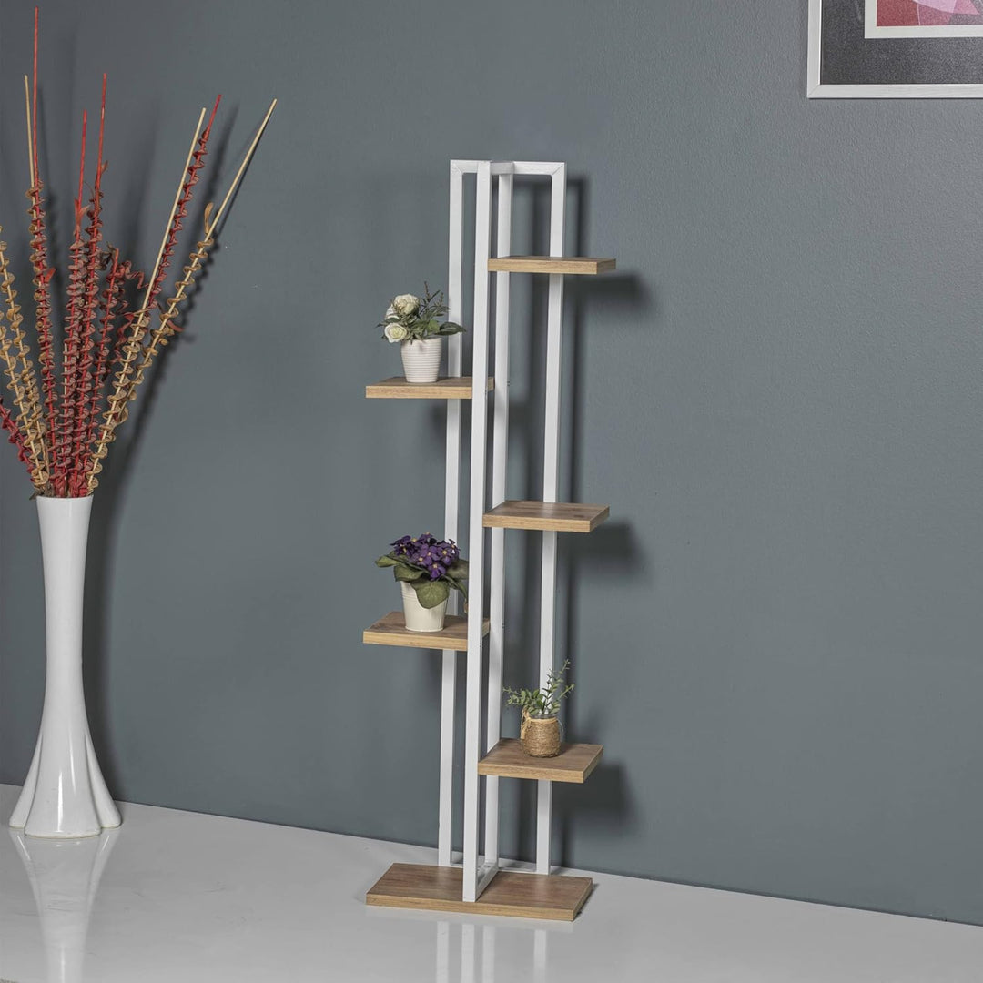 [en.casa] Blumenständer Tohmajärvi 6 Ebenen Blumenregal 120 x 34 x 21 cm Pflanzenständer Indoor Pfla