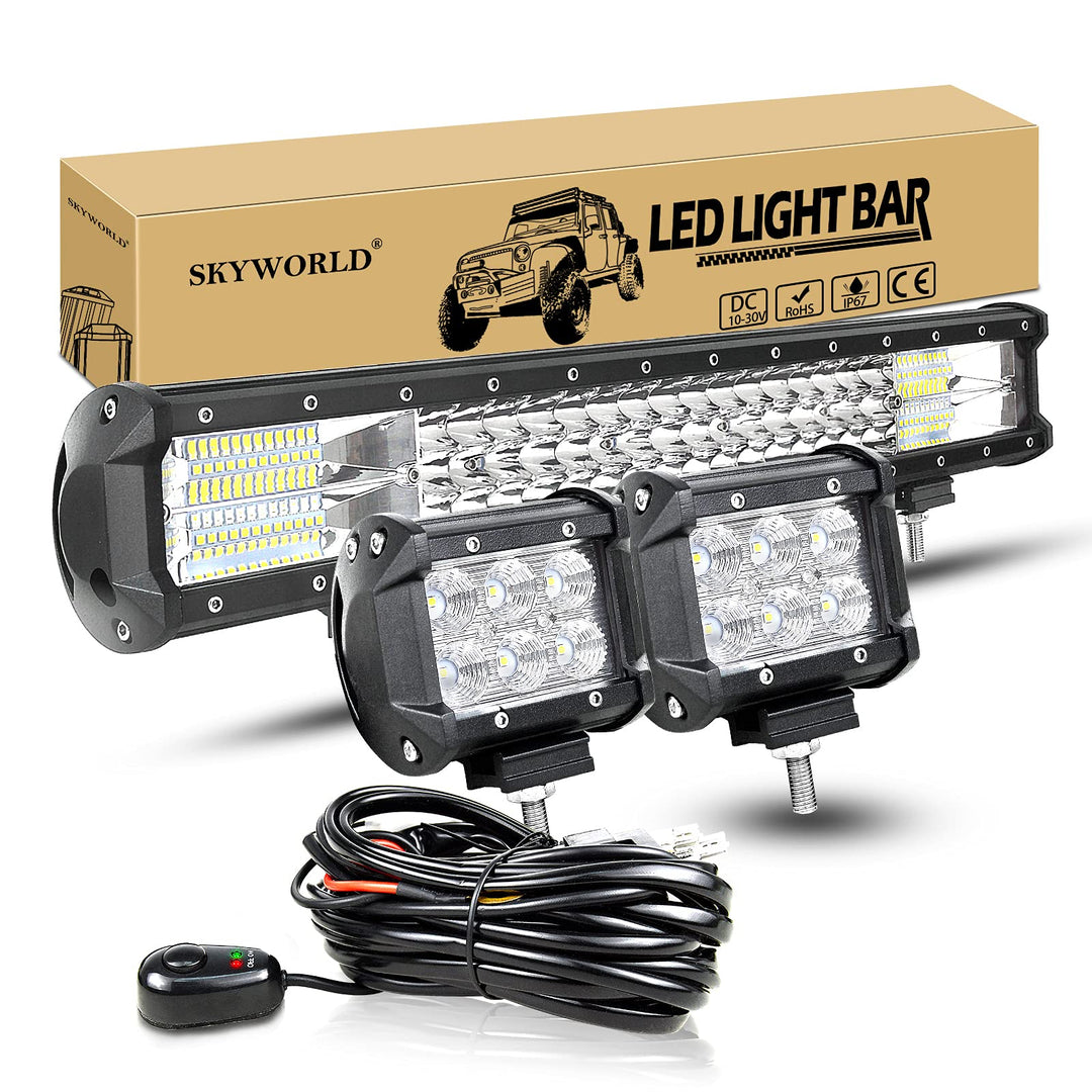 LED Arbeitsscheinwerfer Bar SKYWORLD 50cm 288W Lightbar LED Scheinwerfer Combo Zusatzscheinwerfer 12