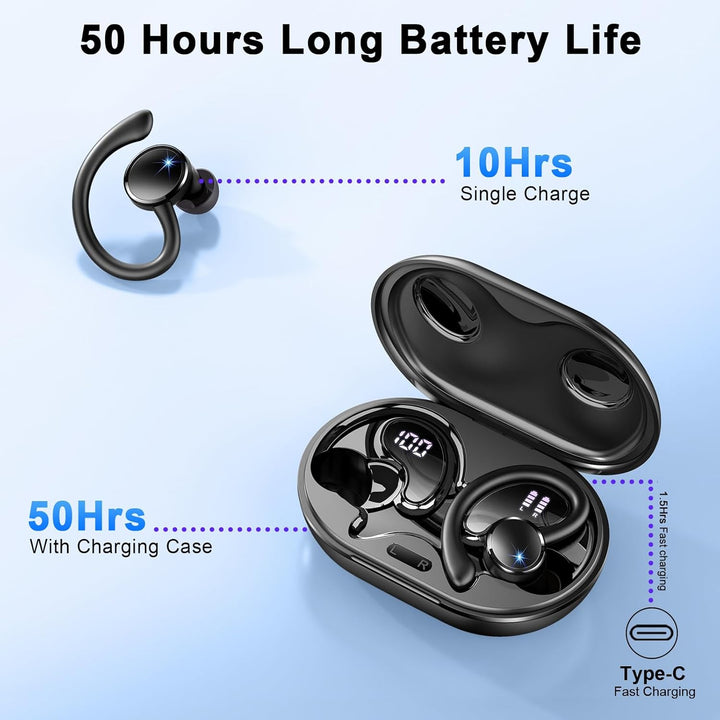 Bluetooth Kopfhörer Sport, Kopfhörer Kabellos Bluetooth 5.4 mit ENC Noise Cancelling und 4 HD Mics,