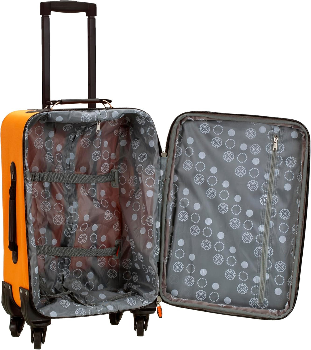Rockland Pasadena Softside Spinner Wheel Gepäck, Orange/Abendrot im Zickzackmuster (Sunset Chevron),